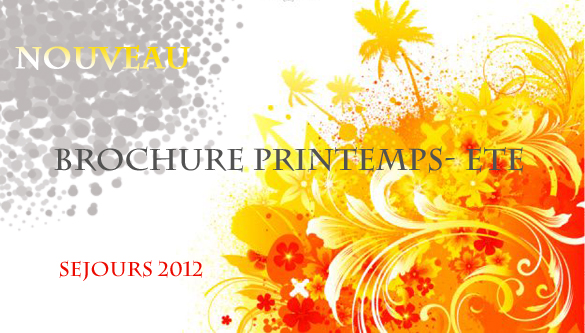 Nous lançons nos séjours été 2012. Consultez nos offres ou notre nouvelle brochure en ligne. 